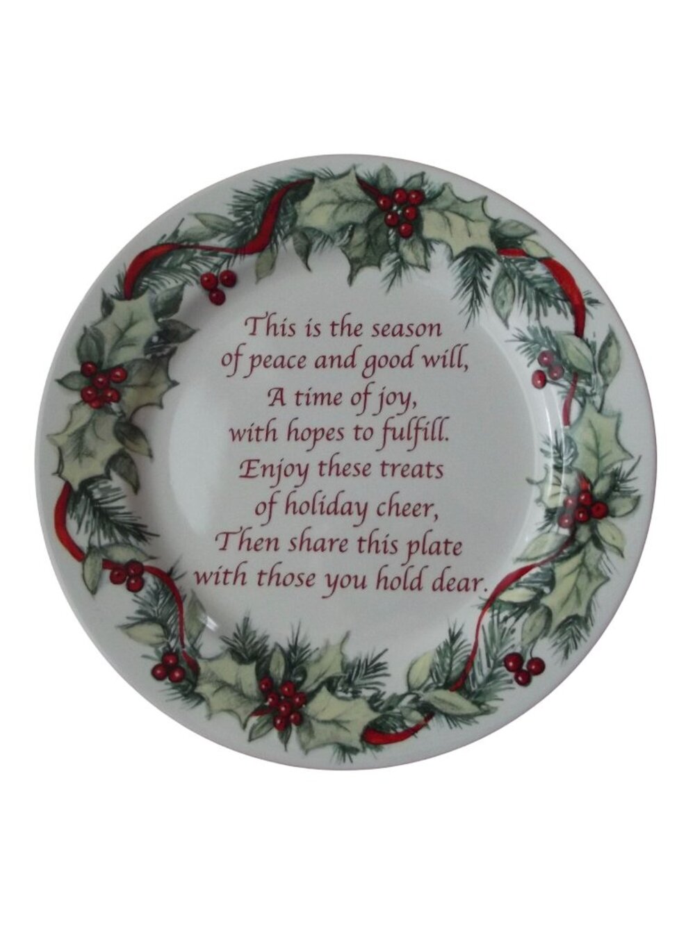 Pass Along Cookie Plate 12" Serving Platter Winter Song Certified International